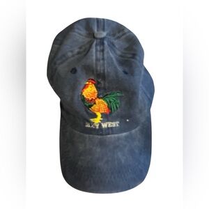 Blue Rooster Embroidered Hat
